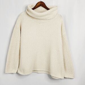 J. Jill Womens Pullover Cowlneck Sweater Beige Long Sleeve Knit Size Large